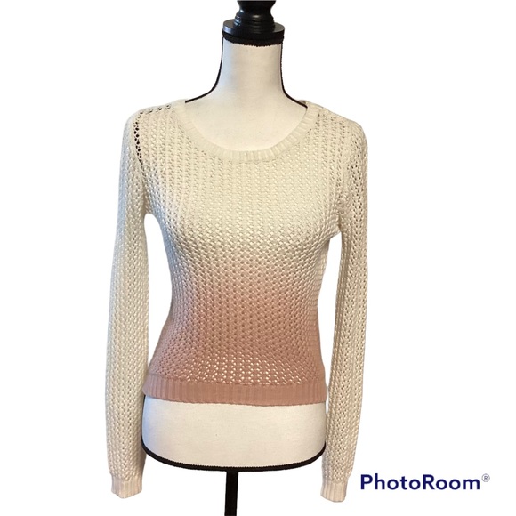 Anthropologie Wearing your heart on your Sleeve Dip Dye Ombré knit sweater - Picture 1 of 11